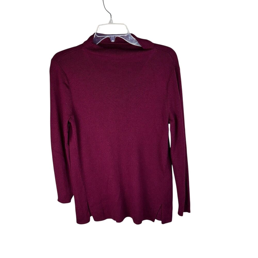 J. Jill Cowl Neck Red Burgundy Silk Wool‎ Cotton Blend Sweater Size Small